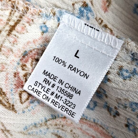 Womens Top Large Boho Paisley Floral‎ Peasant Crochet Retro Hippie Gauzy Fairy - Picture 5 of 6